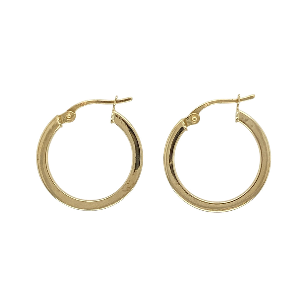 9ct Gold Plain Hoop Creole Earrings