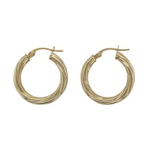 Load image into Gallery viewer, 9ct Gold Twisted Hoop Creole Earrings
