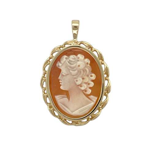 9ct Gold & Cameo Set Oval Pendant