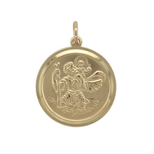Load image into Gallery viewer, 9ct Gold Round St Christopher Pendant
