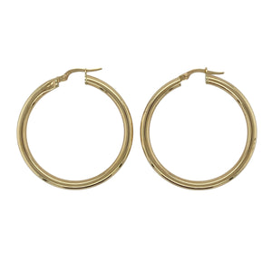 9ct Gold Plain Hoop Creole Earrings