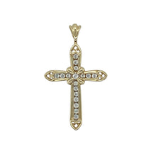 Load image into Gallery viewer, 9ct Gold &amp; Cubic Zirconia Set Cross Pendant
