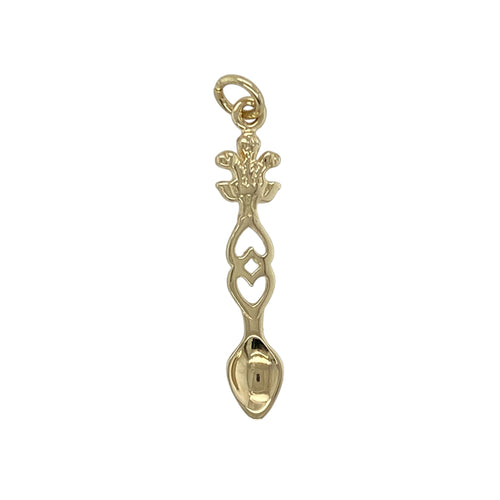 9ct Gold Welsh Three Feather Lovespoon Pendant