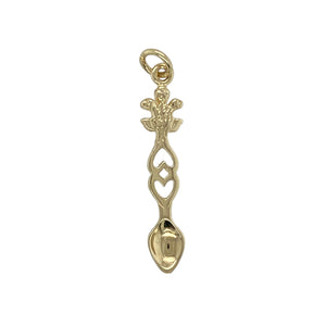 9ct Gold Welsh Three Feather Lovespoon Pendant