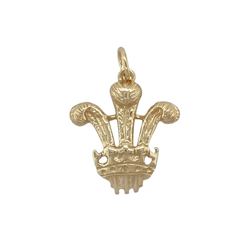 9ct Gold Welsh Three Feather Pendant