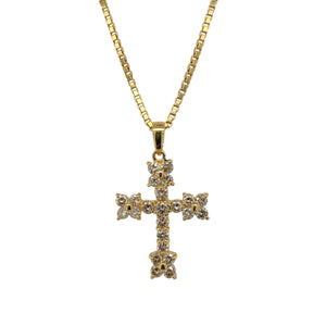 18ct Gold & Diamond Set Cross 20" Necklace