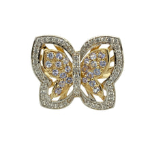 Load image into Gallery viewer, 9ct Gold &amp; Cubic Zirconia Set Butterfly Ring
