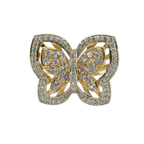 9ct Gold & Cubic Zirconia Set Butterfly Ring