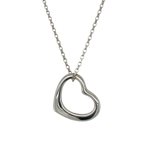 9ct White Gold Open Heart 20