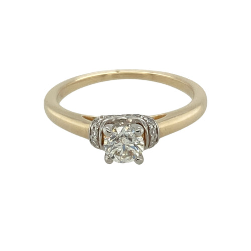 9ct Gold & Diamond Set Solitaire Ring