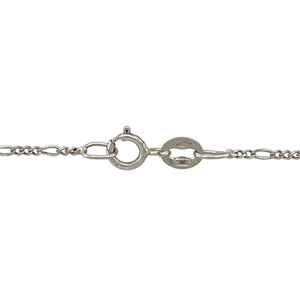 9ct White Gold & Diamond Set Open Heart 18" Necklace