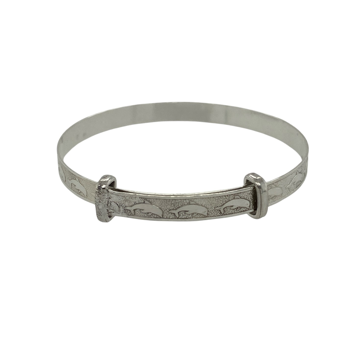 New 925 Silver Dolphin Patterned Baby Expander Bangle