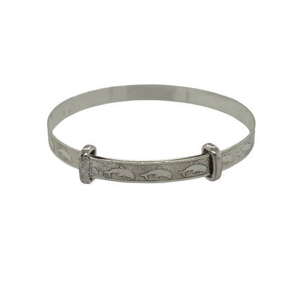 New 925 Silver Dolphin Patterned Baby Expander Bangle