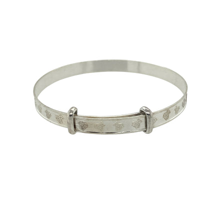 New 925 Silver Teddy Bear Patterned Baby Expander Bangle
