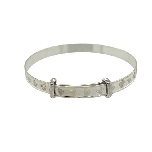 New 925 Silver Teddy Bear Patterned Baby Expander Bangle