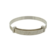 Load image into Gallery viewer, New 925 Silver Greek Key Patterned Baby Expander Bangle
