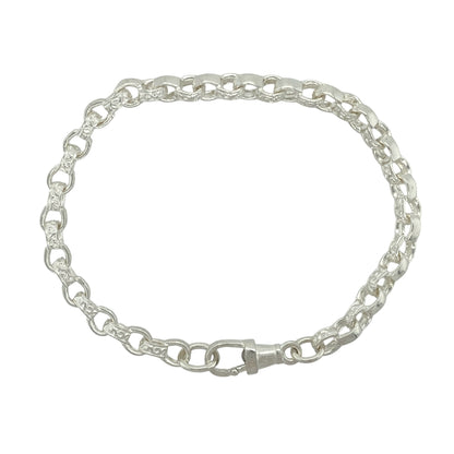 New 925 Silver 7.5" Patterned Engraved Belcher Bracelet