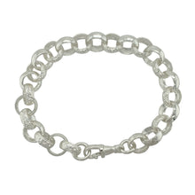 Load image into Gallery viewer, New 925 Silver 8.5&quot; Patterned Engraved Belcher Bracelet
