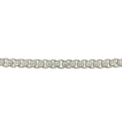New 925 Silver 9" Patterned Engraved Rollerball Bracelet