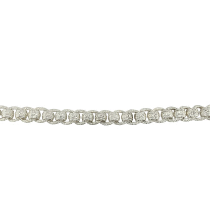 New 925 Silver 8.5" Patterned Engraved Rollerball Bracelet