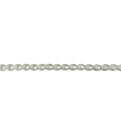 New 925 Silver 8" Patterned Acorn Link Bracelet
