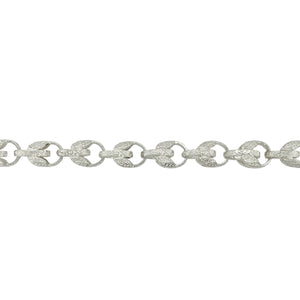 New 925 Silver 7.75" Patterned Tulip Link Bracelet