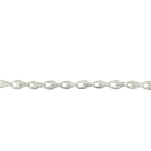 New 925 Silver 8" Patterned Tulip Link Bracelet