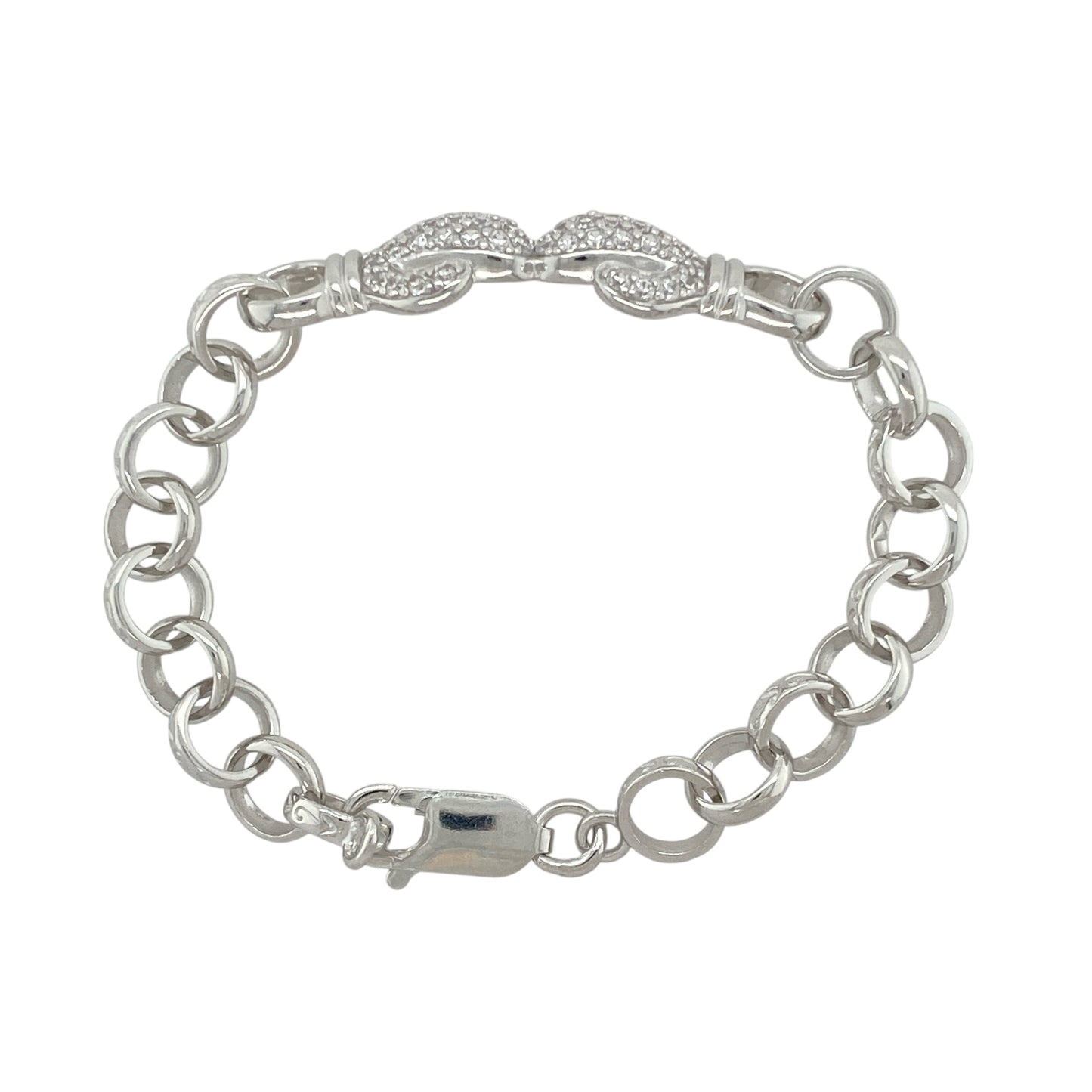 New 925 Silver & Cubic Zirconia Set Boxing Glove 5" Children's Bracelet