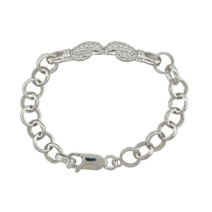 New 925 Silver & Cubic Zirconia Set Boxing Glove 5" Children's Bracelet