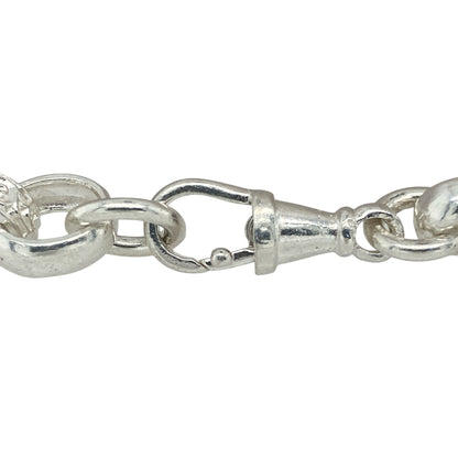 New 925 Silver & Cubic Zirconia Set Heart 8" Belcher Bracelet