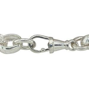 New 925 Silver & Cubic Zirconia Set Heart 8" Belcher Bracelet