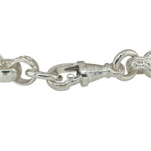 Bring vintage-inspired sparkle and intricate detail to your jewellery collection with this new 925 silver & cubic zirconia set 8" gypsy style bracelet—a refined piece with classic charm and shimmering elegance.

Design: Featuring 8mm wide traditional gypsy-style links adorned with sparkling cubic zirconia, this bracelet offers a timeless look with ornate character.
