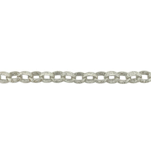 New 925 Silver & Cubic Zirconia Set 8" Patterned Belcher Bracelet