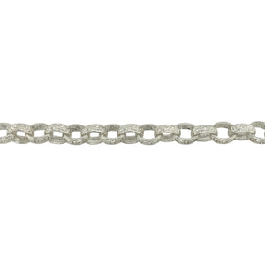 New 925 Silver & Cubic Zirconia Set 9" Patterned Belcher Bracelet