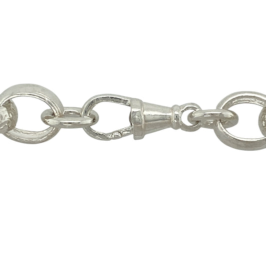 Bring bold detail and timeless texture to your jewellery collection with this new 925 silver 24" patterned engraved oval link belcher chain—a substantial piece with classic style and refined craftsmanship.

Design: Featuring 10mm wide alternating patterned and plain oval belcher links, this chain offers a striking look with a balance of smooth polish and intricate engraving.
