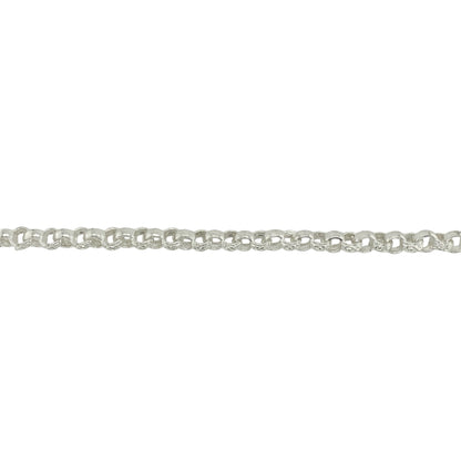New 925 Silver 22" Patterned Engraved Belcher Chain