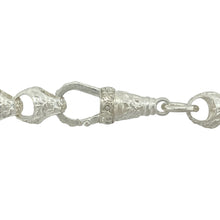 Load image into Gallery viewer, Bring distinctive texture and classic design to your jewellery collection with this new 925 silver 25&quot; patterned acorn link chain—a bold and elegant piece inspired by natural form and traditional style.

Design: Featuring 11mm wide acorn-style links with detailed patterning, this chain showcases a unique shape with rich texture and flowing structure.
Material: Made from solid 925 sterling silver, the polished and engraved finishes enhance the depth and craftsmanship of each individual link.


