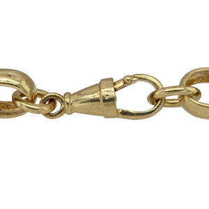 Bring rich contrast and timeless texture to your jewellery collection with this new solid 925 silver heavily 9ct yellow gold plated 9.5" patterned engraved oval link belcher bracelet—a bold piece combining heritage design with a luxurious finish.

Design: Featuring 11mm wide oval belcher links with intricate engraved patterning, this bracelet blends traditional style with the warmth of yellow gold plating.

