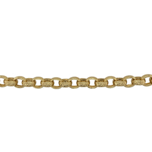 New Solid 925 Silver Heavily 9ct Gold Plated 9" Patterned Belcher Bracelet