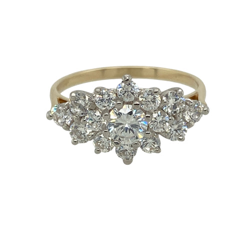 9ct Gold & Cubic Zirconia Set Cluster Ring
