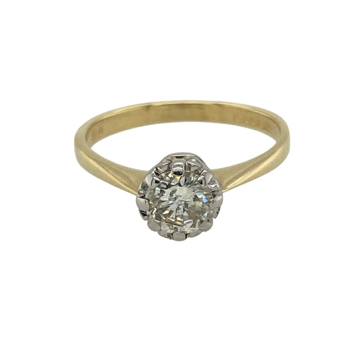 18ct Gold & Diamond Set Solitaire Ring