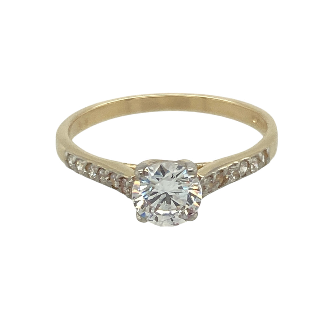 9ct Gold & Cubic Zirconia Set Solitaire Ring