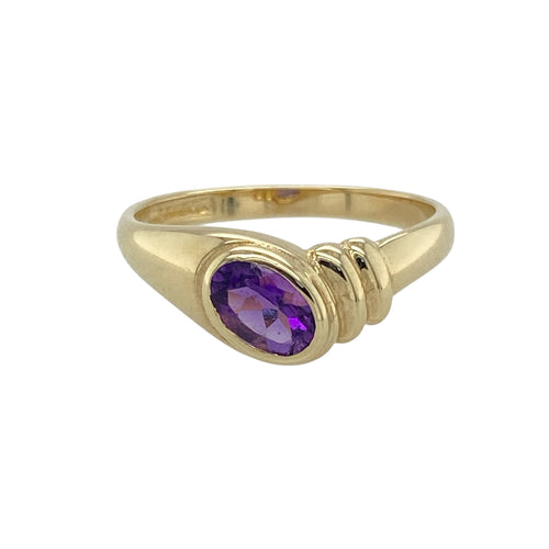 9ct Gold & Amethyst Set Ring