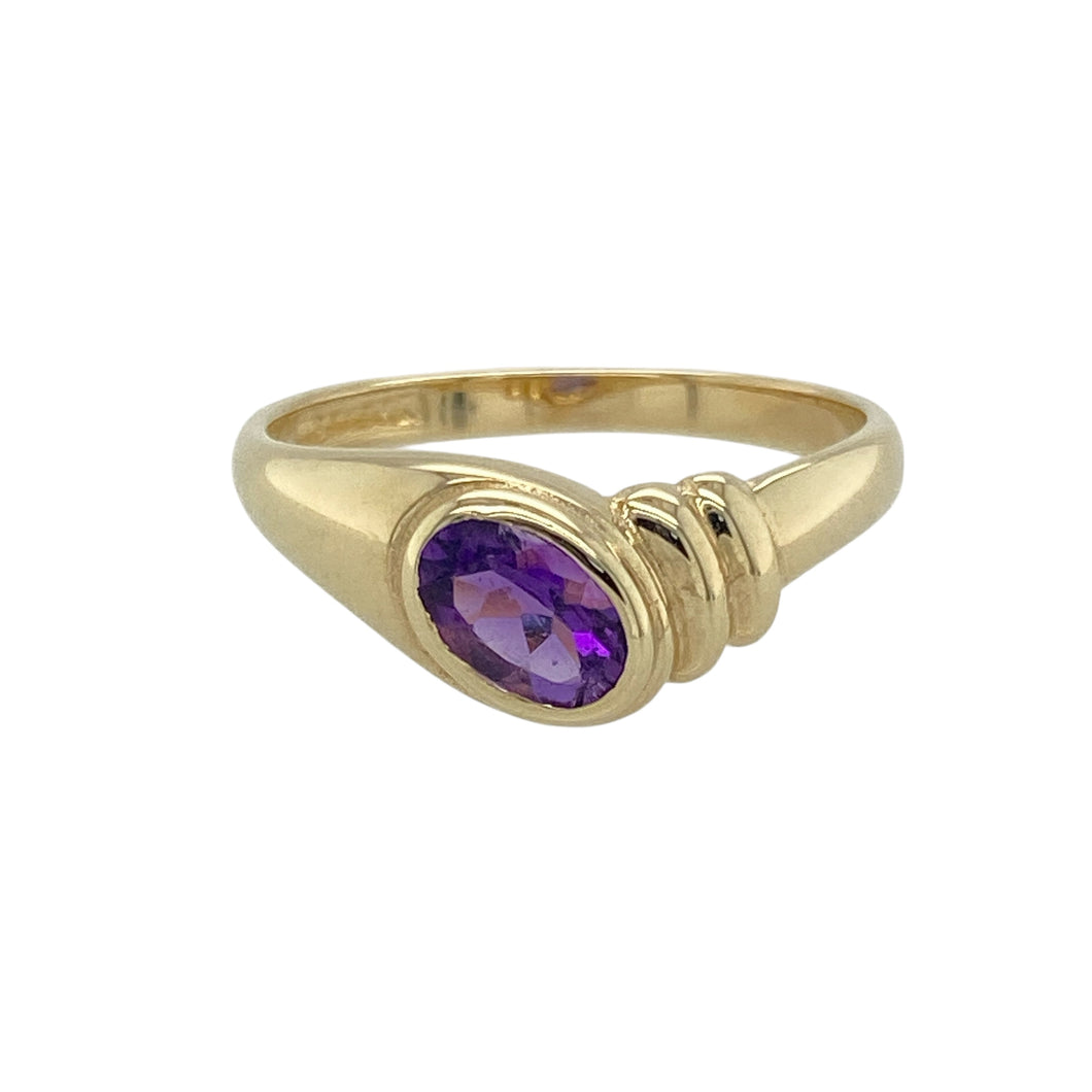 9ct Gold & Amethyst Set Ring