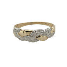 Load image into Gallery viewer, 9ct Gold &amp; Diamond Set Plaited Band Ring
