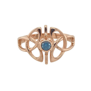 9ct Gold & Blue Topaz Set Celtic Knot Clogau Ring