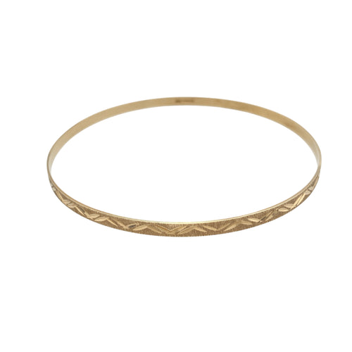 9ct Solid Gold Patterned Bangle