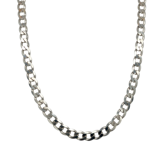 9ct White Gold 24" Curb Chain