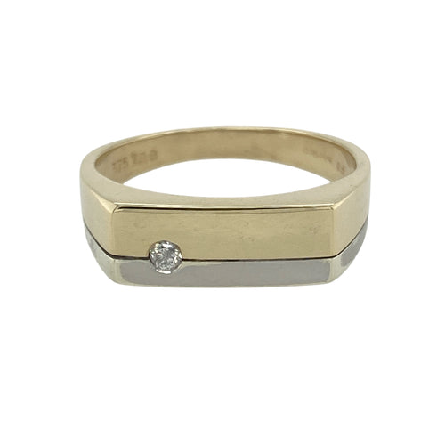 9ct Gold & Diamond Set Signet Ring