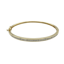 Load image into Gallery viewer, 9ct Gold &amp; Diamond Set Bangle
